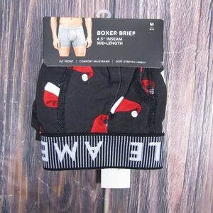 American Eagle NEW NWT Mens Medium Boxer Briefs Black Santa Hat Holiday Gift
